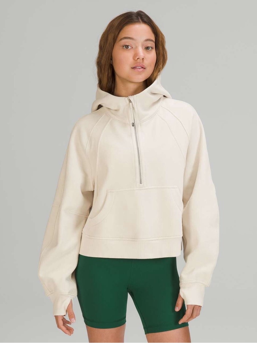 Nwt Lululemon 1/2 Zip Scuba Oversized Hoodie - White Opal - Xs/S-Extremely Rare!